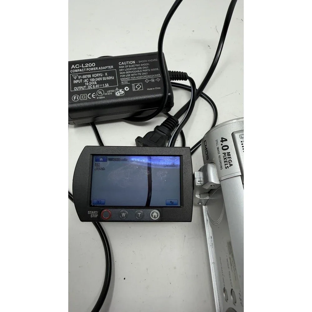 Sony Handycam DCR-DVD408 Carl Zeiss DVD Camcorder Tested Works! +Battery/Charger